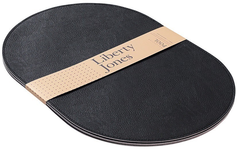 Набор из 4-х двухсторонних сервировочных салфеток pool, 30х45 см, черный/светло-серый (78747)