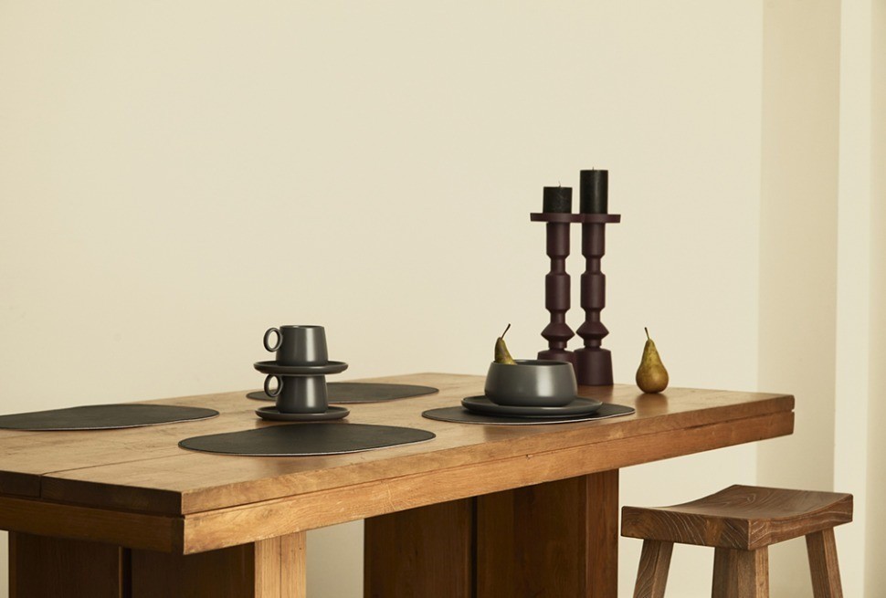 Набор из 4-х двухсторонних сервировочных салфеток pool, 30х45 см, черный/светло-серый (78747)