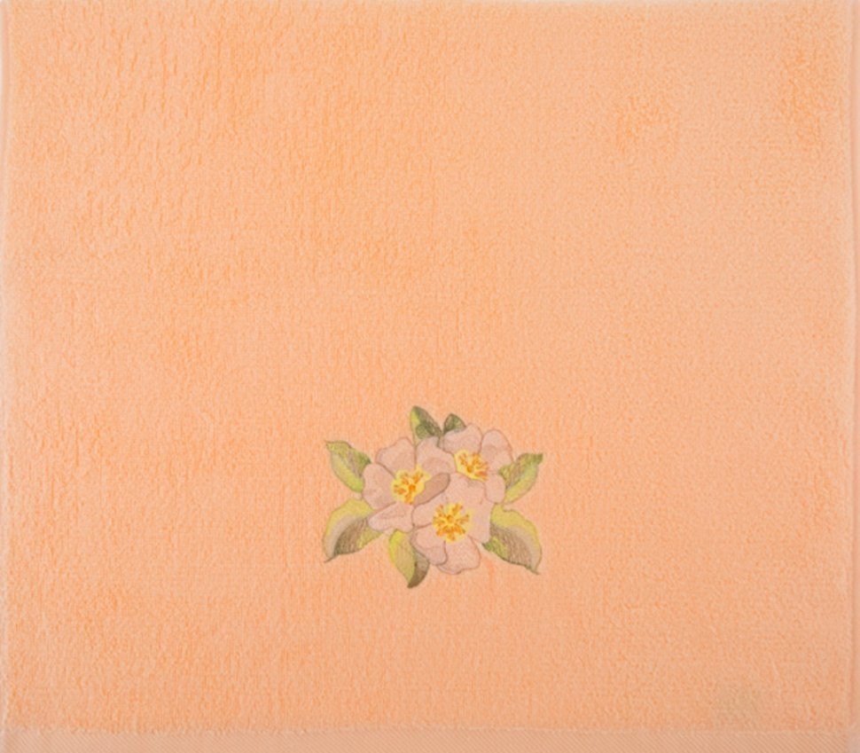 Полотенце "жасмин",50х90. махра, персиковый,вышивка,100% хлопок 400гр\м SANTALINO (850-330-76)