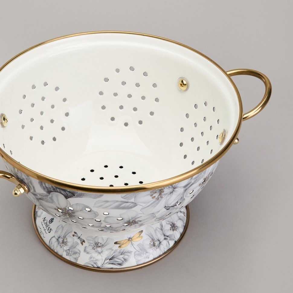 Дуршлаг agness эмалированный, серия яблоневый сад, 20см h=14см  d=20см (950-530)