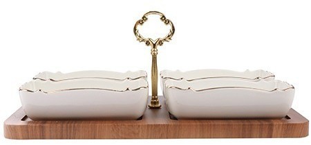 Менажница керамическая для сервировки 4 блюда LORAINE (90034-325)