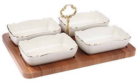 Менажница керамическая для сервировки 4 блюда LORAINE (90034-325)