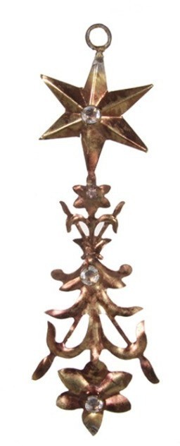 Декоративная звезда 41616, металл, стекло, gold, ROOMERS FURNITURE