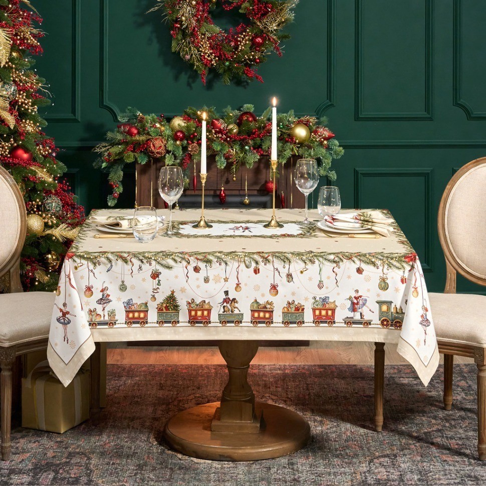 Скатерть "щелкунчик" 140х180см бежевый,100%хлопок , твил Lefard (850-757-2)