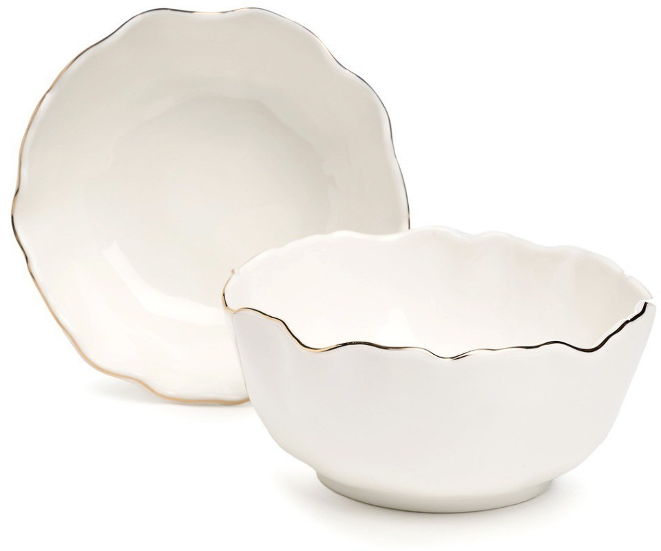 Набор салатников lefard "charm" 2 шт. 12,5*5,5 см 350 мл (с золотой линией) (779-359)