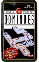 Домино в железном боксе, 6 черных точек, Partida 19х12 см, костяшка 5х2,5 см (31117)