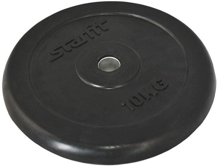 Диск обрезиненный BB-202 d=26 мм, стальная втулка, черный, 10 кг (998366)