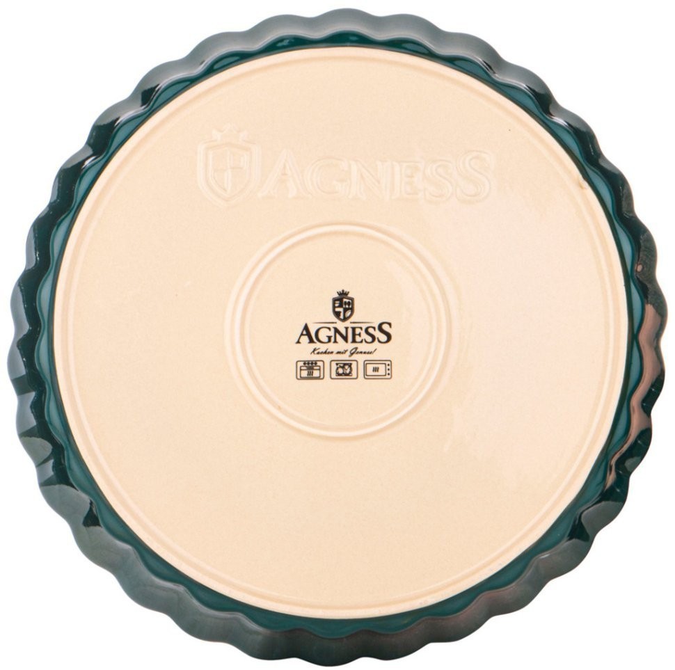 Форма для выпечки agness круглая зеленая 2300 мл 28*28*6 см Agness (777-102)