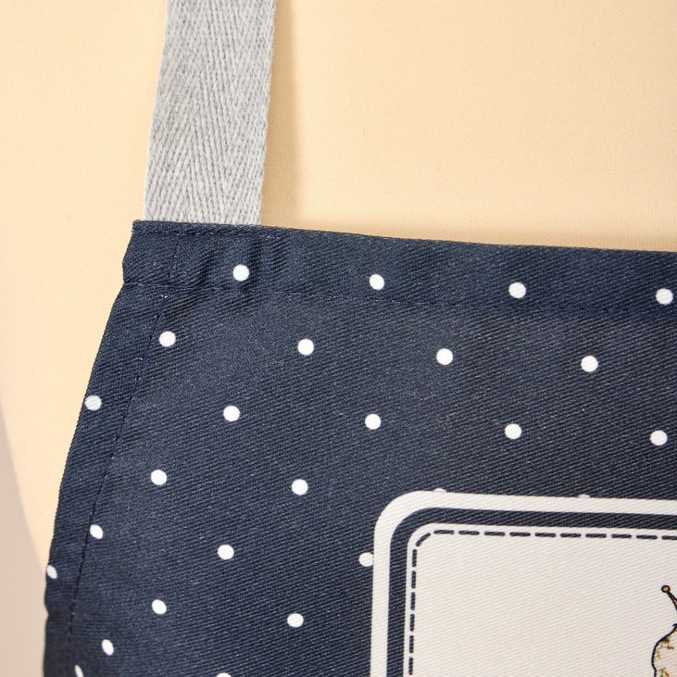 Фартук "family farm" 60х70 см 100% хлопок,синий, кайма,твил,пропитка Lefard (850-742-72)