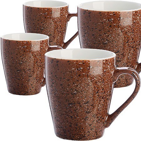 Набор кружек 340 мл 4 шт Коричневый мрамор LORAINE (31245-Н1)
