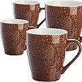 Набор кружек 340 мл 4 шт Коричневый мрамор LORAINE (31245-Н1)
