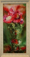 Картина Букет маки малый с кристаллами Swarovski (1574)