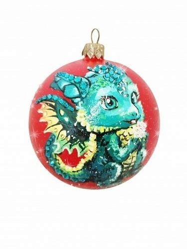 Новогодний шар Драконья прелесть с кристаллами Swarovski (3005)