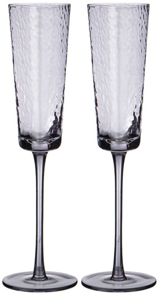 Набор бокалов для шампанского из 2-х штук "rocky grey" 180мл Lefard (887-421)