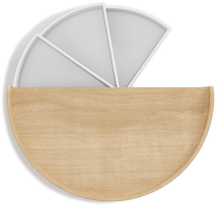 Шкатулка moona, белая/дерево (70629)