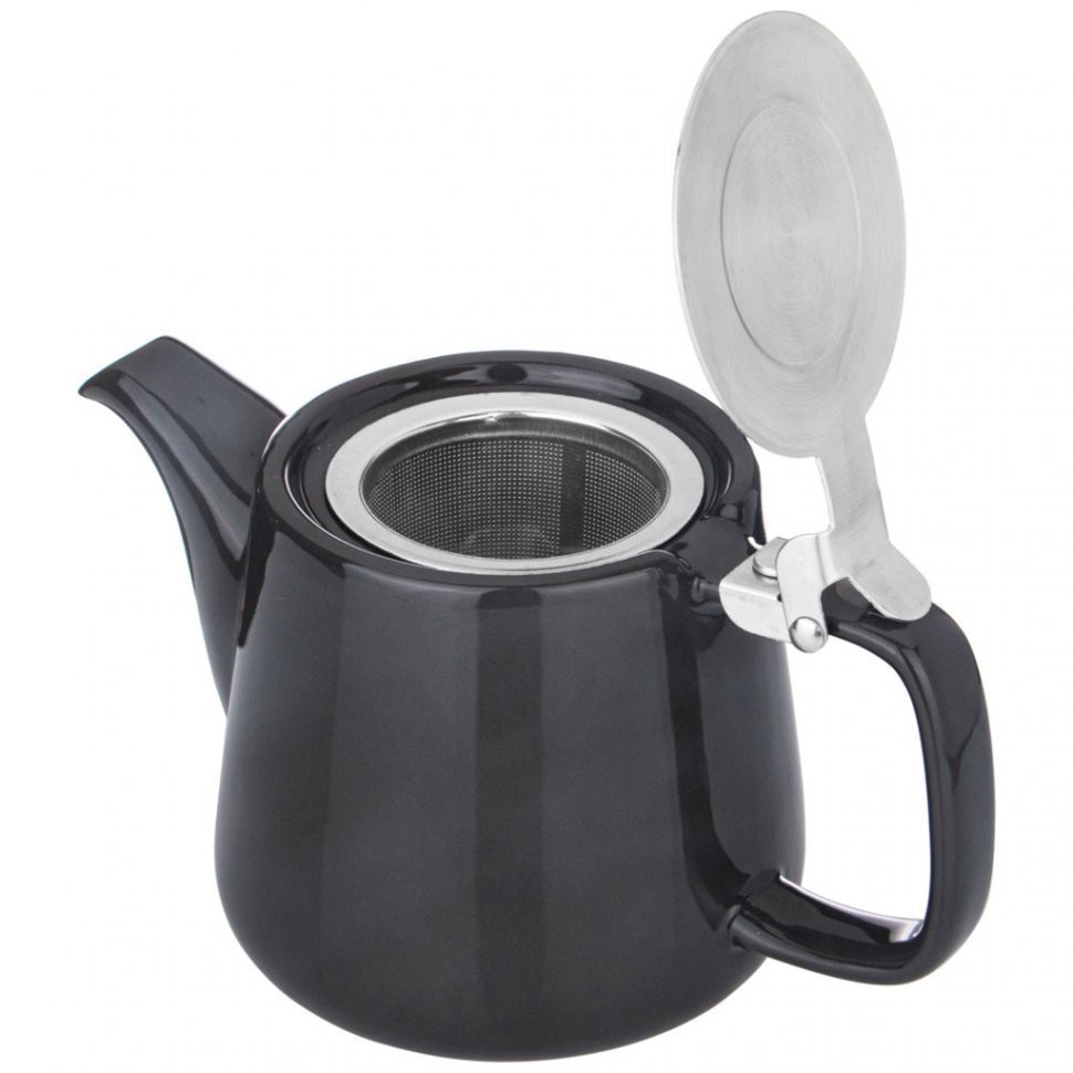 Чайник с металл.ситом и крышкой bronco "luster" 500мл, 19*8,5*10см, темно-серый Bronco (470-407)