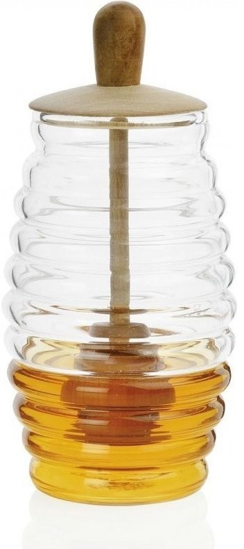 Andrea House Емкость для меда Transparent Glass and Wood MS66068