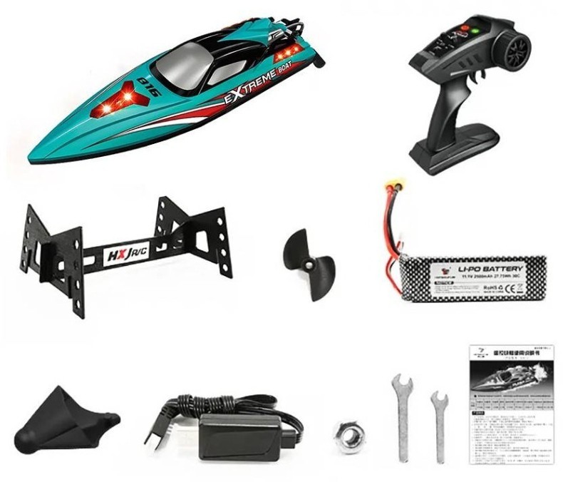 Радиоуправляемый катер Blue Extreme (48 см, 55 км/ч, Brushless) (HJ816PRO-BLUE-BAG)