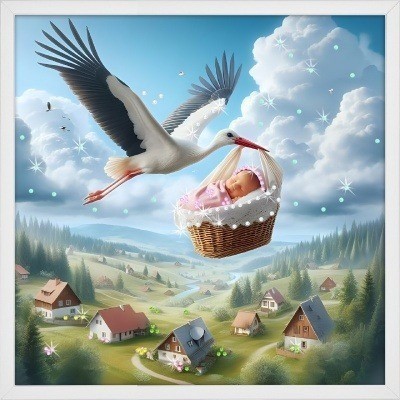 Картина НЕБЕСНЫЙ ВЕСТНИК СЧАСТЬЯ с кристаллами Swarovski (3168)