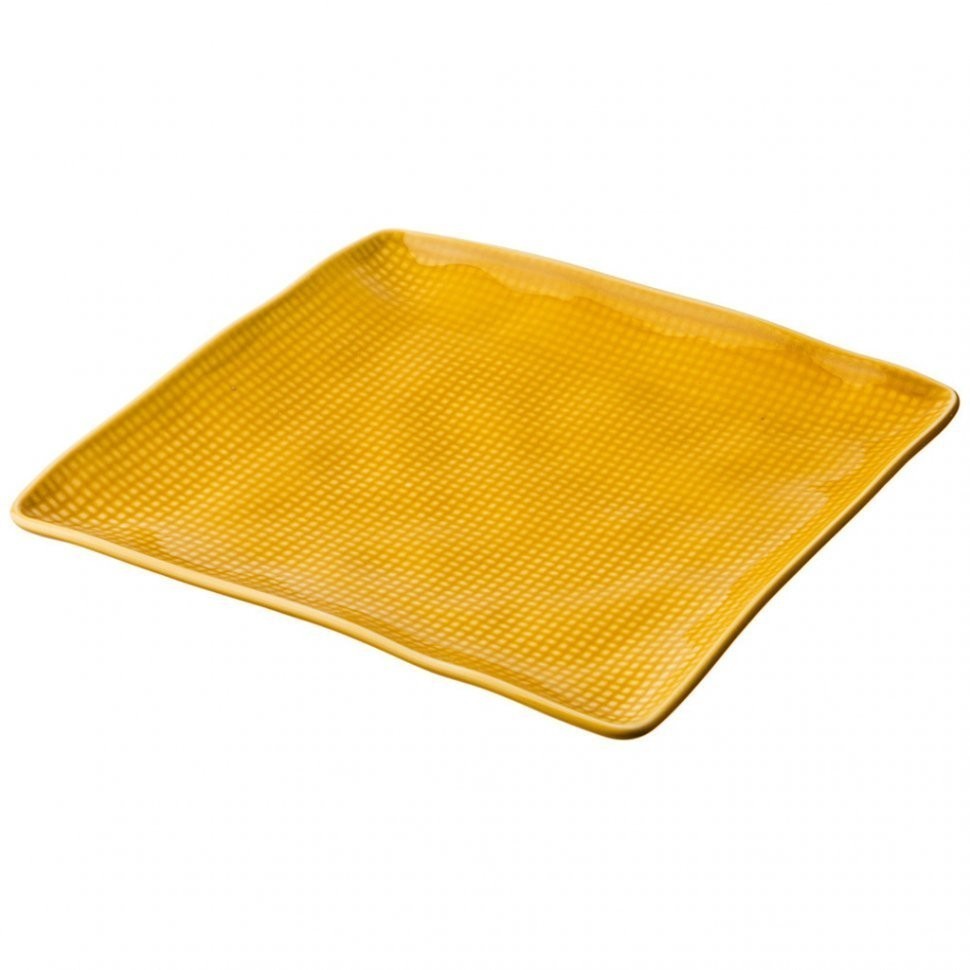 Тарелка закусочная квадратная "concept" 18 см желтый мал.уп. 4 шт Bronco (409-114)