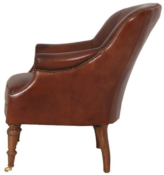 Кресло 1113/B11#, Кожа, Vintage cigar, ROOMERS FURNITURE