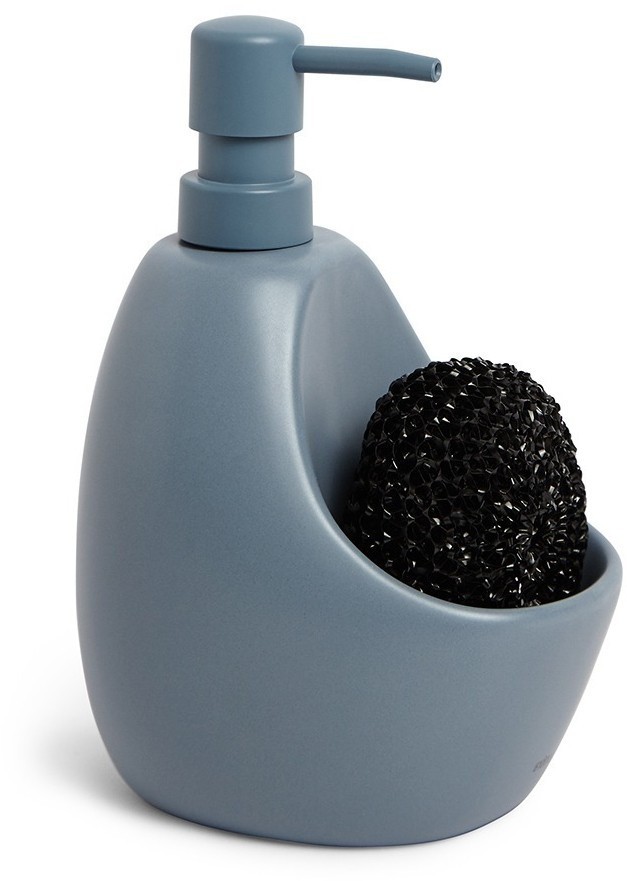 Диспенсер для мыла с подставкой для губки joey, 590 мл, серо-голубой (78706)