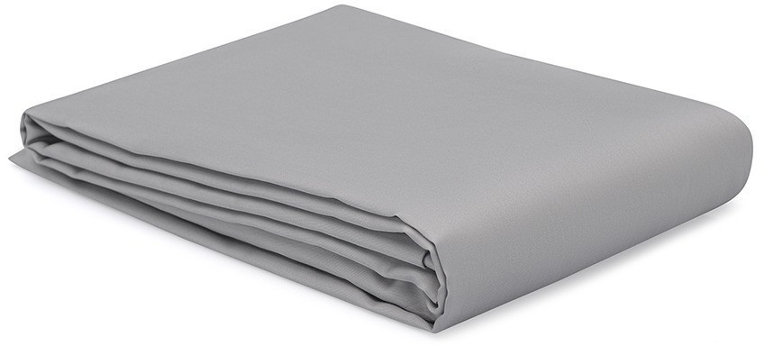 Простыня на резинке из премиального сатина серого цвета из коллекции essential, 180х200х30 см (77173)