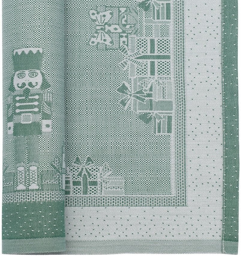 Салфетка из хлопка зеленого цвета с рисунком Щелкунчик из коллекции new year essential, 53х53см (72154)