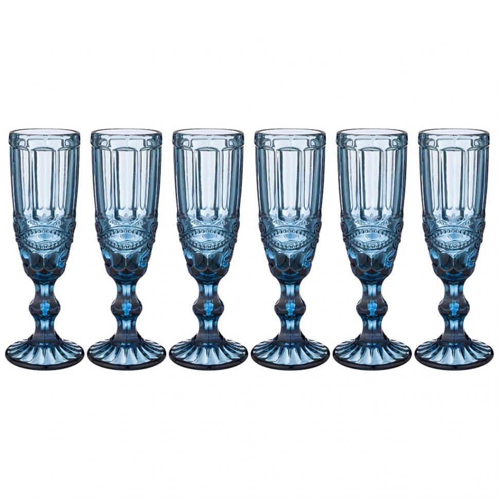 Набор бокалов для шампанского "серпентина" из 6шт. серия "muza color" 150мл. / в=20 см Lefard (781-100)