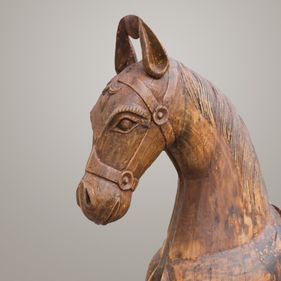 Лошадь декоративная A004, дерево ценных пород, Brown, ROOMERS ANTIQUE