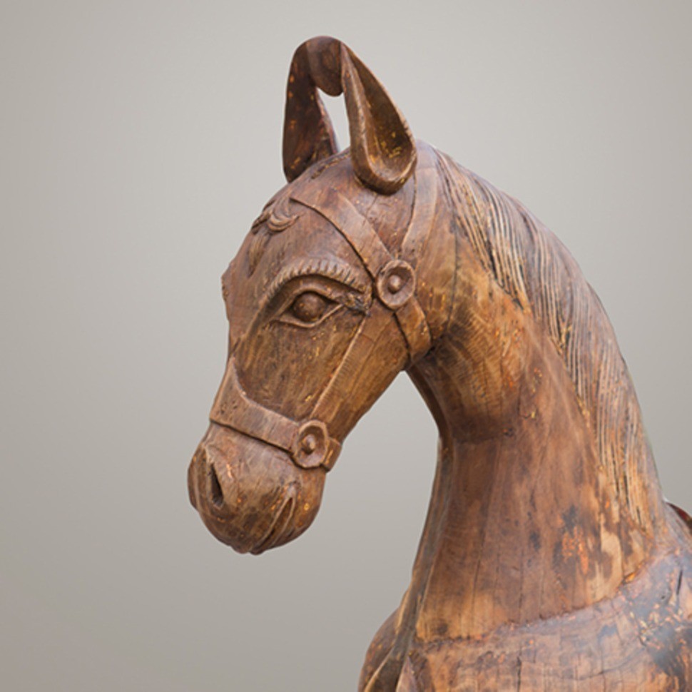 Лошадь декоративная A004, дерево ценных пород, Brown, ROOMERS ANTIQUE
