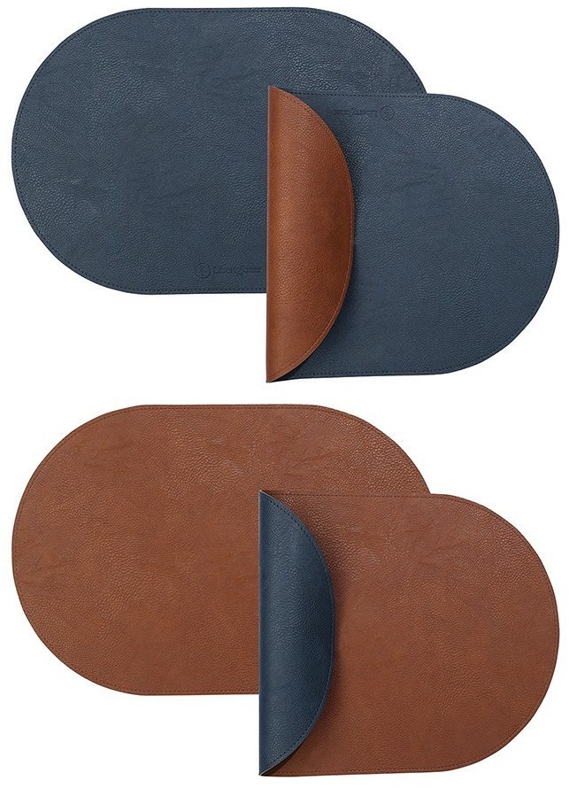 Набор из 4-х двухсторонних сервировочных салфеток pool, 30х45 см, синий/коричневый (78746)