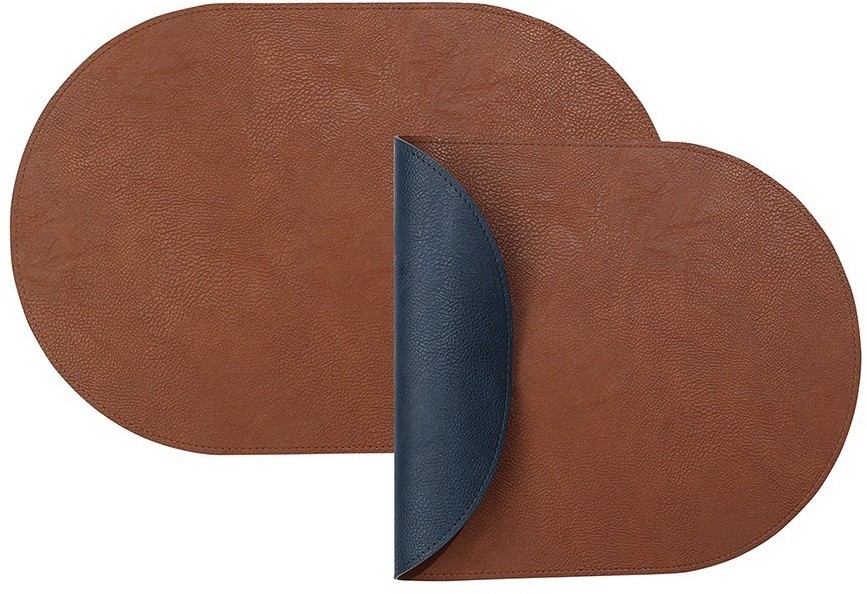 Набор из 4-х двухсторонних сервировочных салфеток pool, 30х45 см, синий/коричневый (78746)