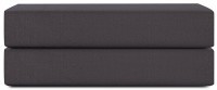 Простыня на резинке из премиального сатина темно-серого цвета из коллекции essential, 160х200х30 см (78490)
