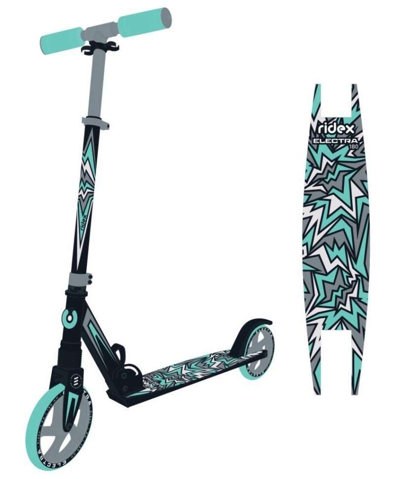Самокат 2-колесный Electra 180 мм, серый/мятный (2022727)
