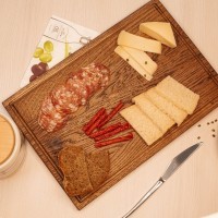 Доска разделочная прямоугольная 33х23х1,8 см деревянная, дуб ДЧ-019/2