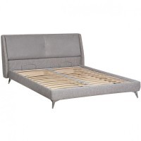 Кровать Michelle без под.мех. серый Gaud51+кожаVS 183*230*99см (TT-00004329)