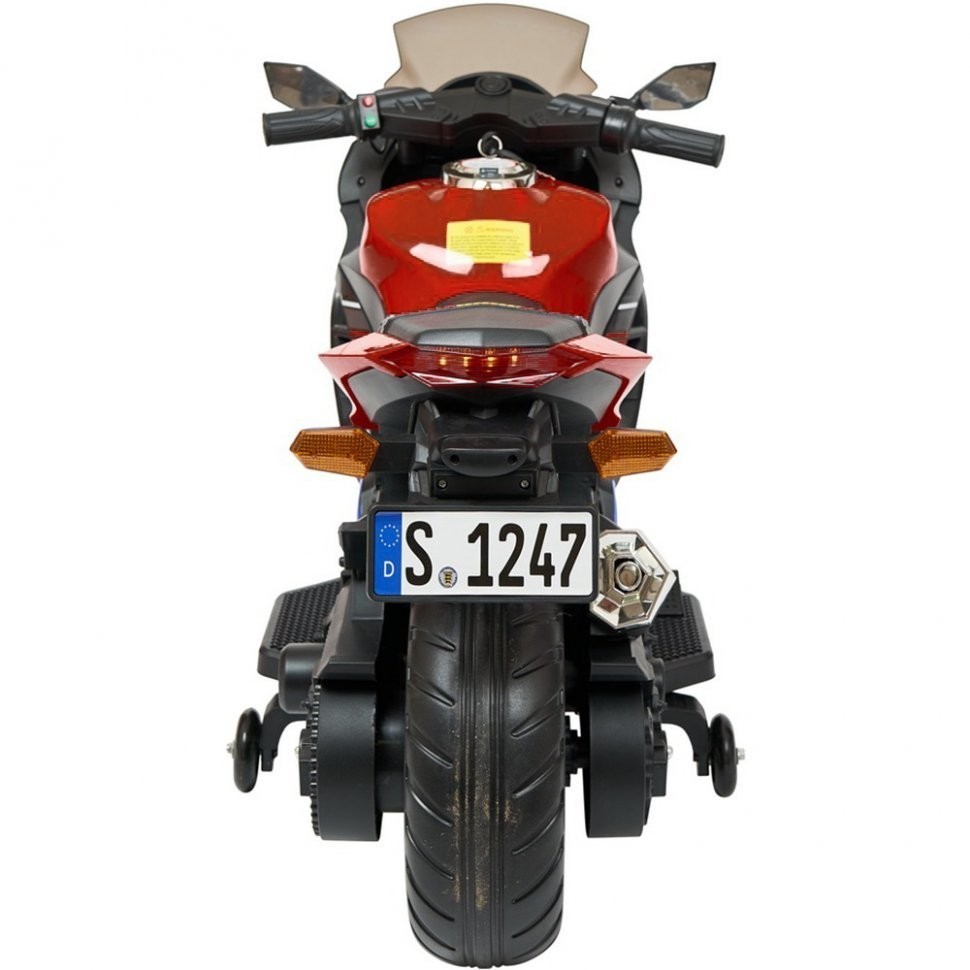 Детский электромотоцикл Kawasaki Ninja (12V, EVA, спидометр, ручка газа) (DLS07-SP-RED)