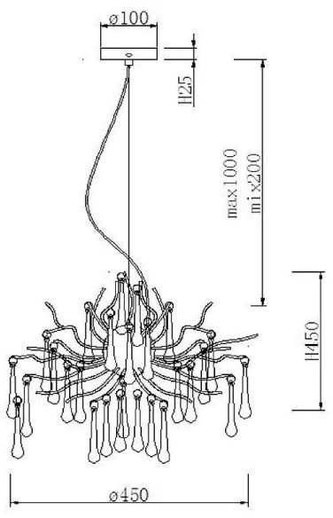 Люстра d.45*h.45см, металл хром (TT-00007166)