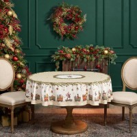 Скатерть  овальная  &quot;щелкунчик&quot; ,140х180см ,бежевый, 100% хлопок ,твил Lefard (850-757-4)