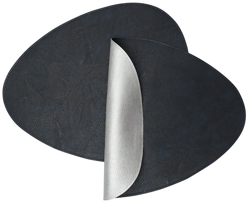 Набор из 2-х двухсторонних сервировочных салфеток drop, 33х41 см, синий/светло-серый (79234)