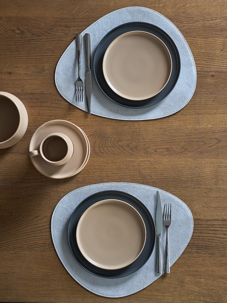 Набор из 2-х двухсторонних сервировочных салфеток drop, 33х41 см, синий/светло-серый (79234)