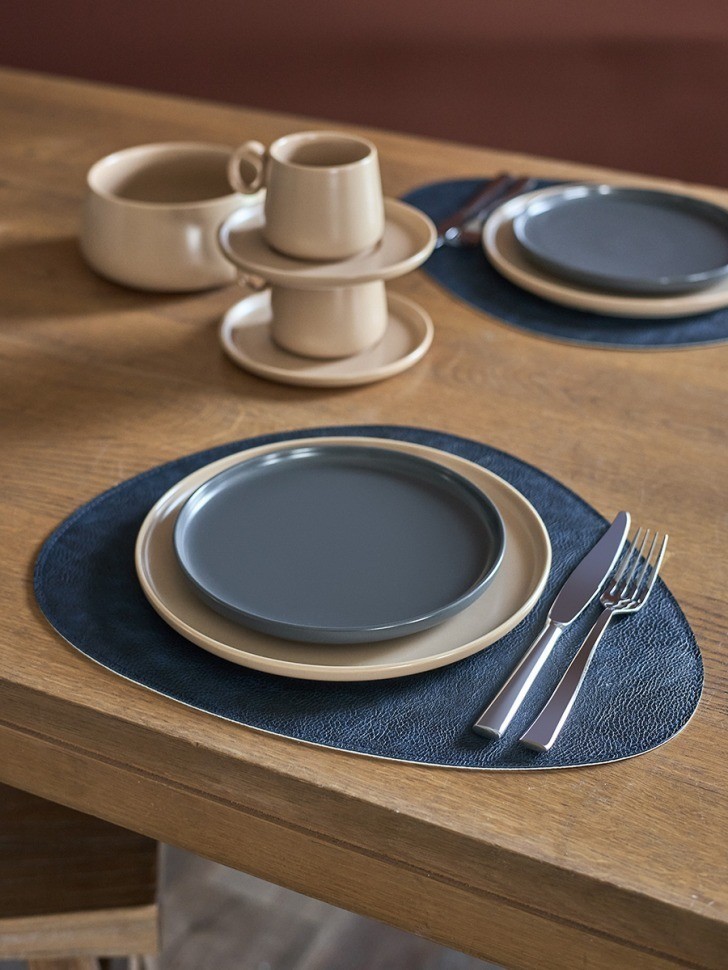 Набор из 2-х двухсторонних сервировочных салфеток drop, 33х41 см, синий/светло-серый (79234)