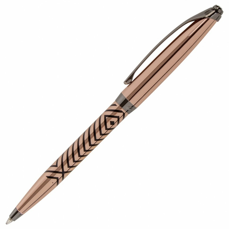 Ручка подарочная шариковая Galant DECORO корп. розовое золото оружейный металл синяя 143510 (92003)