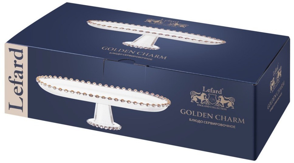 Блюдо сервировочное "golden charm" на ножке, 30*15*8,5 см Lefard (345-501)