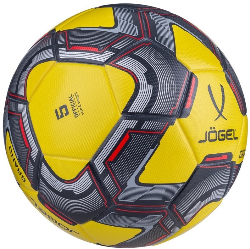 Мяч футбольный JOGEL Grand №5, желтый/серый/красный (2108417)