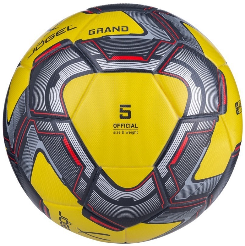 Мяч футбольный JOGEL Grand №5, желтый/серый/красный (2108417)