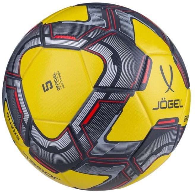 Мяч футбольный JOGEL Grand №5, желтый/серый/красный (2108417)