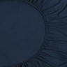 Простыня на резинке из хлопкового трикотажа темно-синего цвета из коллекции essential, 180х200х30 см (76113)