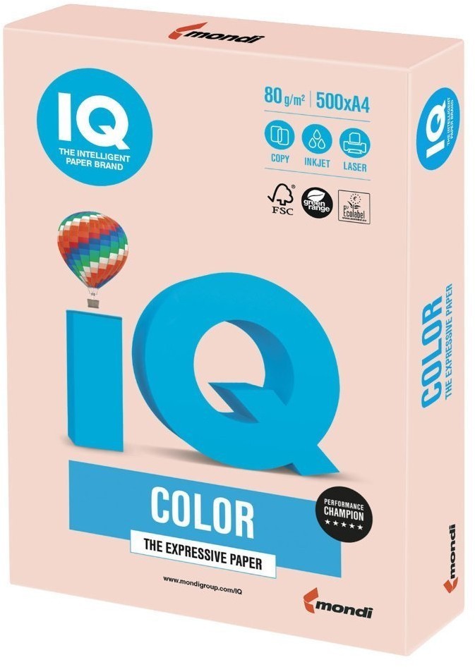 Бумага цветная для принтера IQ Color А4, 80 г/м2, 500 листов, темно-кремовая, SA24 (65395)